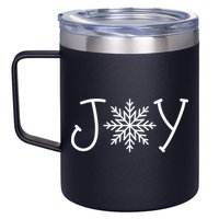Joy Snowflake Christmas 12oz Stainless Steel Coffee Mug