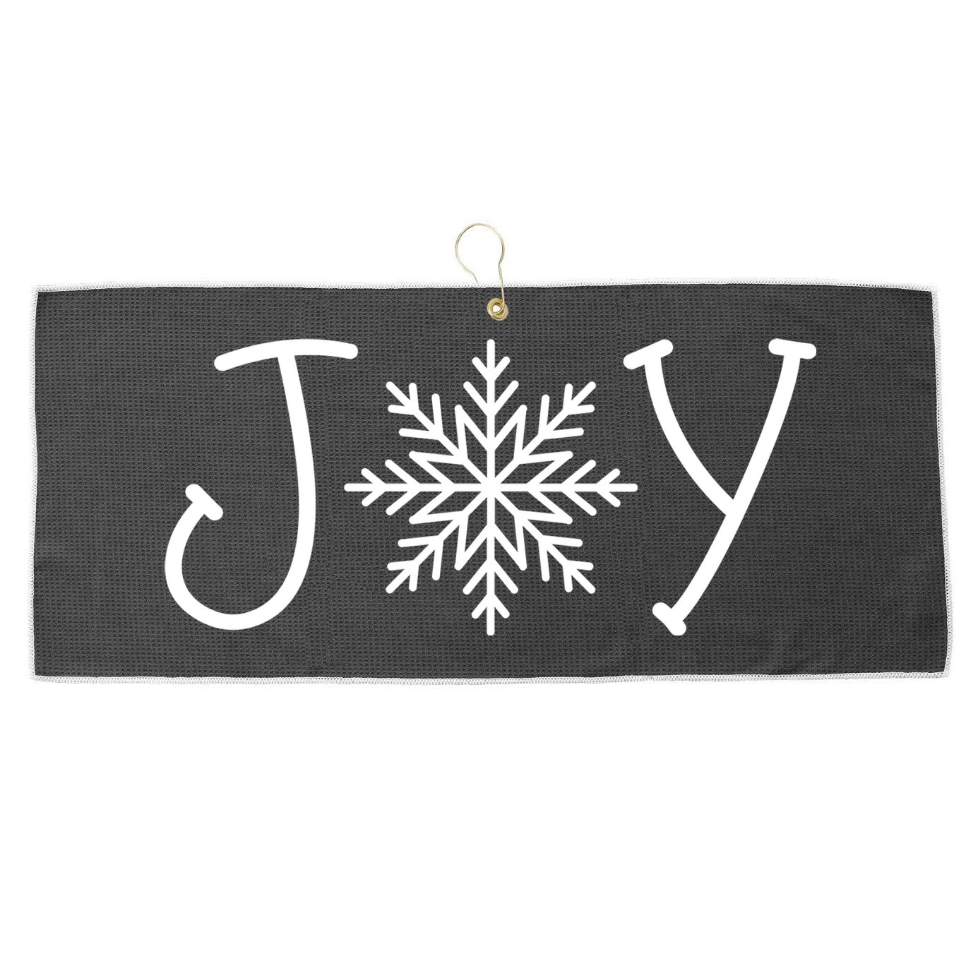 Joy Snowflake Christmas Large Microfiber Waffle Golf Towel