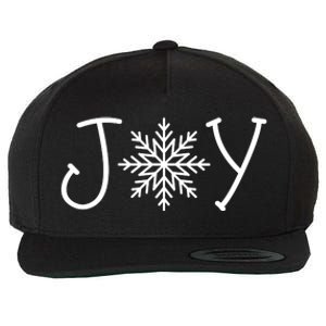 Joy Snowflake Christmas Wool Snapback Cap