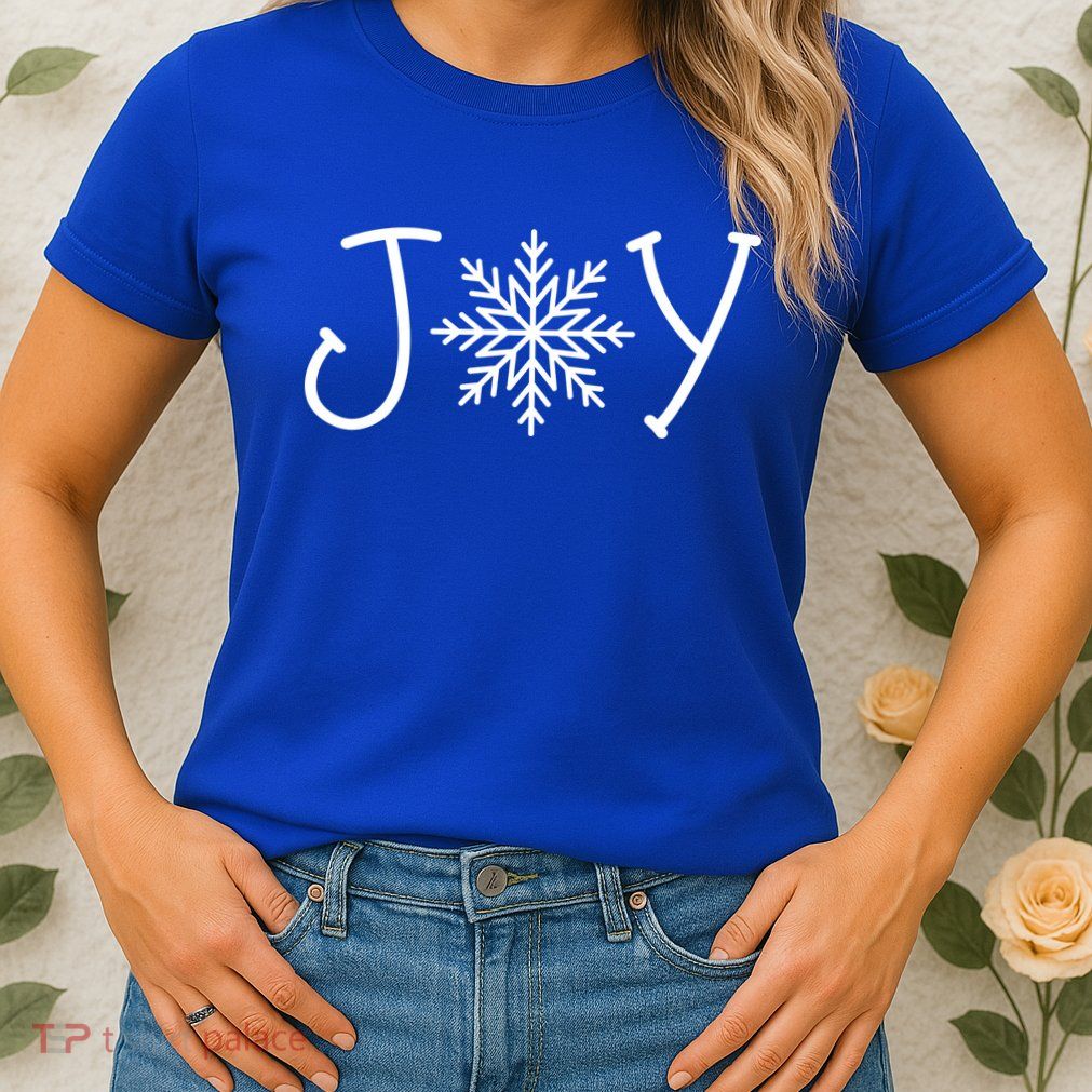 Joy Snowflake Christmas Womens T-Shirt