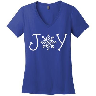 Joy Snowflake Christmas Women's V-Neck T-Shirt