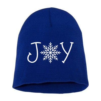 Joy Snowflake Christmas Short Acrylic Beanie