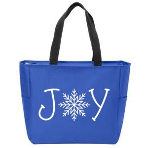 Joy Snowflake Christmas Zip Tote Bag