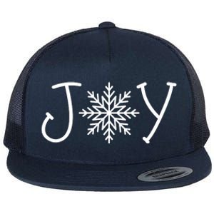 Joy Snowflake Christmas Flat Bill Trucker Hat