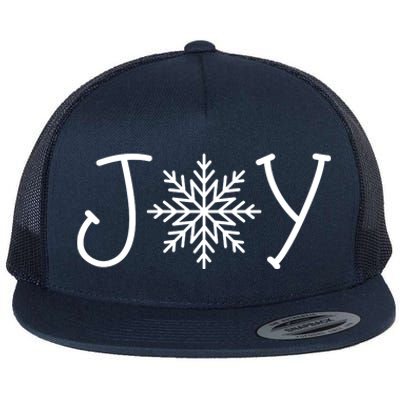 Joy Snowflake Christmas Flat Bill Trucker Hat