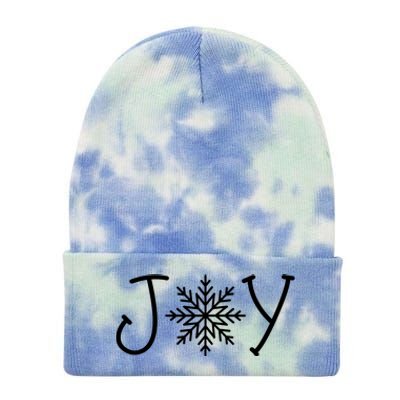 Joy Snowflake Christmas Tie Dye 12in Knit Beanie