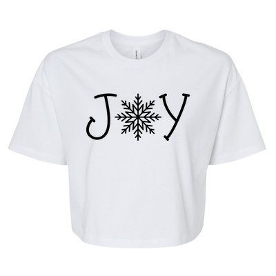 Joy Snowflake Christmas Bella+Canvas Jersey Crop Tee