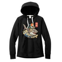 Japanese Samurai Cat Shark Ninja Cat Tattoo Kitten Women's Fleece Hoodie