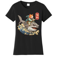 Japanese Samurai Cat Shark Ninja Cat Tattoo Kitten Women's T-Shirt