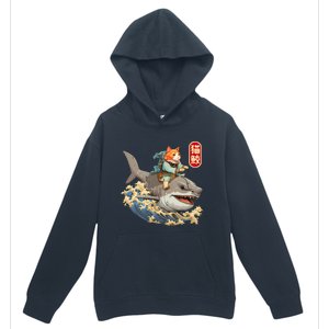 Japanese Samurai Cat Shark Ninja Cat Tattoo Kitten Urban Pullover Hoodie