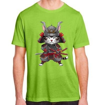 Japanese Samurai Cat Funny Parody Japanese Anime Adult ChromaSoft Performance T-Shirt