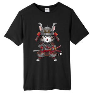 Japanese Samurai Cat Funny Parody Japanese Anime Tall Fusion ChromaSoft Performance T-Shirt