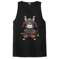 Japanese Samurai Cat Funny Parody Japanese Anime PosiCharge Competitor Tank