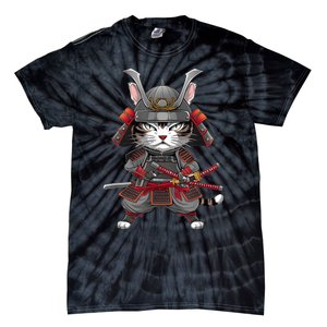 Japanese Samurai Cat Funny Parody Japanese Anime Tie-Dye T-Shirt