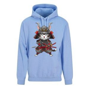 Japanese Samurai Cat Funny Parody Japanese Anime Unisex Surf Hoodie