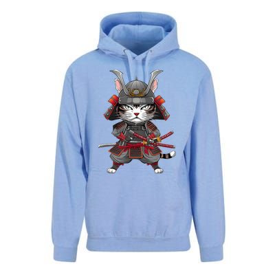 Japanese Samurai Cat Funny Parody Japanese Anime Unisex Surf Hoodie