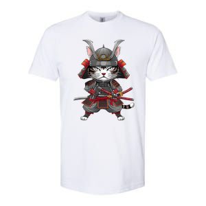 Japanese Samurai Cat Funny Parody Japanese Anime Softstyle CVC T-Shirt