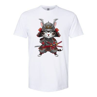 Japanese Samurai Cat Funny Parody Japanese Anime Softstyle® CVC T-Shirt