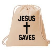 Jesus Saves Christian - Front And Back Design  Drawstring Bag