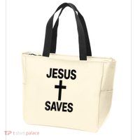 Jesus Saves Christian - Front And Back Design  Zip Tote Bag