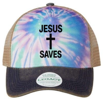 Jesus Saves Christian - Front And Back Design  Legacy Tie Dye Trucker Hat