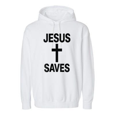 Jesus Saves Christian - Front And Back Design  Garment-Dyed Fleece Hoodie