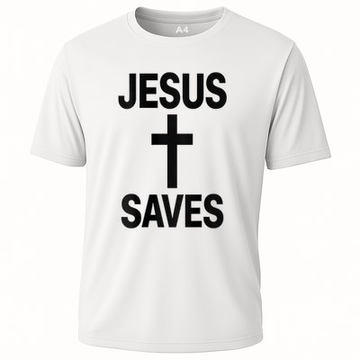 Jesus Saves Christian - Front And Back Design  Performance Shirt