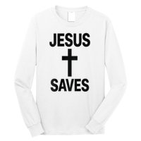 Jesus Saves Christian - Front And Back Design  Long Sleeve Shirt