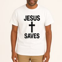 Jesus Saves Christian - Front And Back Design  Tall T-Shirt