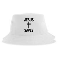 Jesus Saves Christian - Front And Back Design  Sustainable Bucket Hat