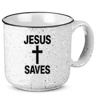 Jesus Saves Christian - Front And Back Design  15oz Campfire Ceramic Mug