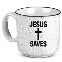 Jesus Saves Christian - Front And Back Design  15oz Campfire Ceramic Mug