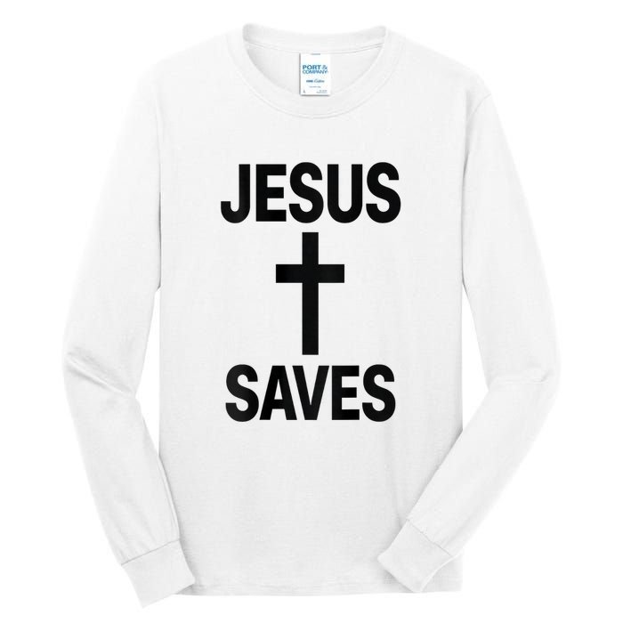 Jesus Saves Christian - Front And Back Design  Tall Long Sleeve T-Shirt