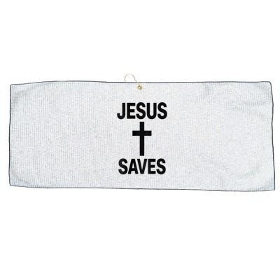 Jesus Saves Christian - Front And Back Design  Large Microfiber Waffle Golf Towel