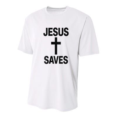 Jesus Saves Christian - Front And Back Design  Youth Performance Sprint T-Shirt