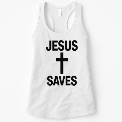 Jesus Saves Christian - Front And Back Design  Womens Tank Top