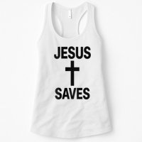 Jesus Saves Christian - Front And Back Design  Womens Tank Top