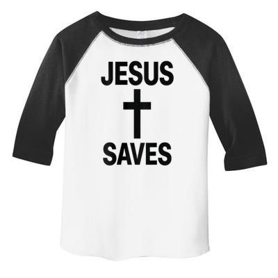 Jesus Saves Christian - Front And Back Design  Toddler Fine Jersey T-Shirt