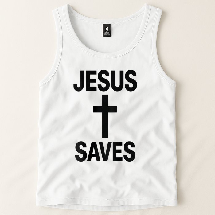 Jesus Saves Christian - Front And Back Design  Tank Top