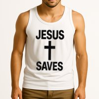 Jesus Saves Christian - Front And Back Design  Tank Top