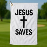 Jesus Saves Christian - Front And Back Design  Golf Towel