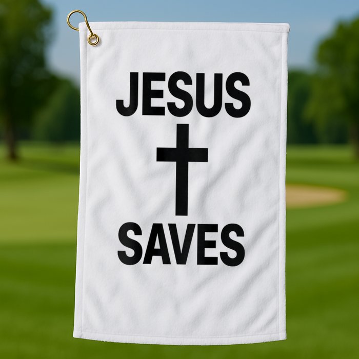 Jesus Saves Christian - Front And Back Design  Golf Towel