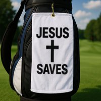 Jesus Saves Christian - Front And Back Design  Golf Towel