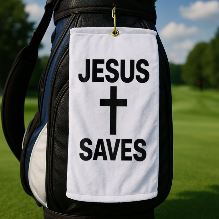 Jesus Saves Christian - Front And Back Design  Golf Towel