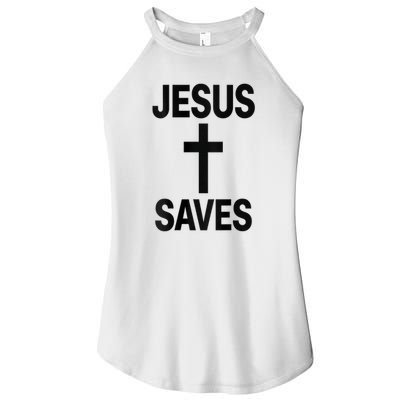 Jesus Saves Christian - Front And Back Design  Women's Perfect Tri Rocker Tank