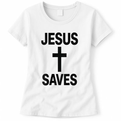 Jesus Saves Christian - Front And Back Design  Womens T-Shirt