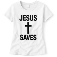 Jesus Saves Christian - Front And Back Design  Womens T-Shirt
