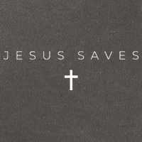 Jesus Saves Cross Subtle Christian Minimal Religious Faith Cotton Canvas Backpack
