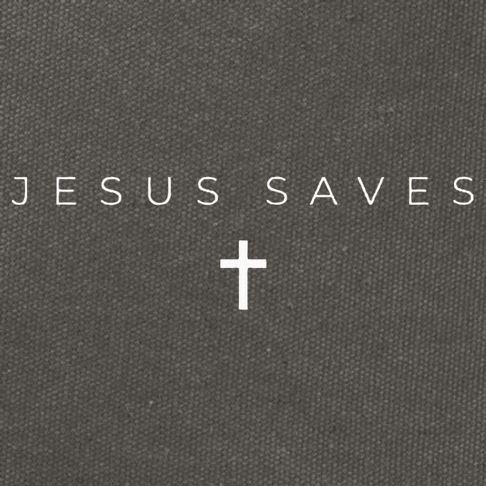 Jesus Saves Cross Subtle Christian Minimal Religious Faith Cotton Canvas Backpack