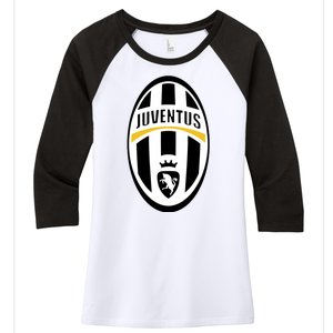 Juventus Sports Club Logo Women's Tri-Blend 3/4-Sleeve Raglan Shirt